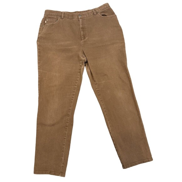 Lauren Jeans Co. Ralph Lauren Women’s 18W Brown Stretch Jeans High Rise Cotton - Picture 1 of 9